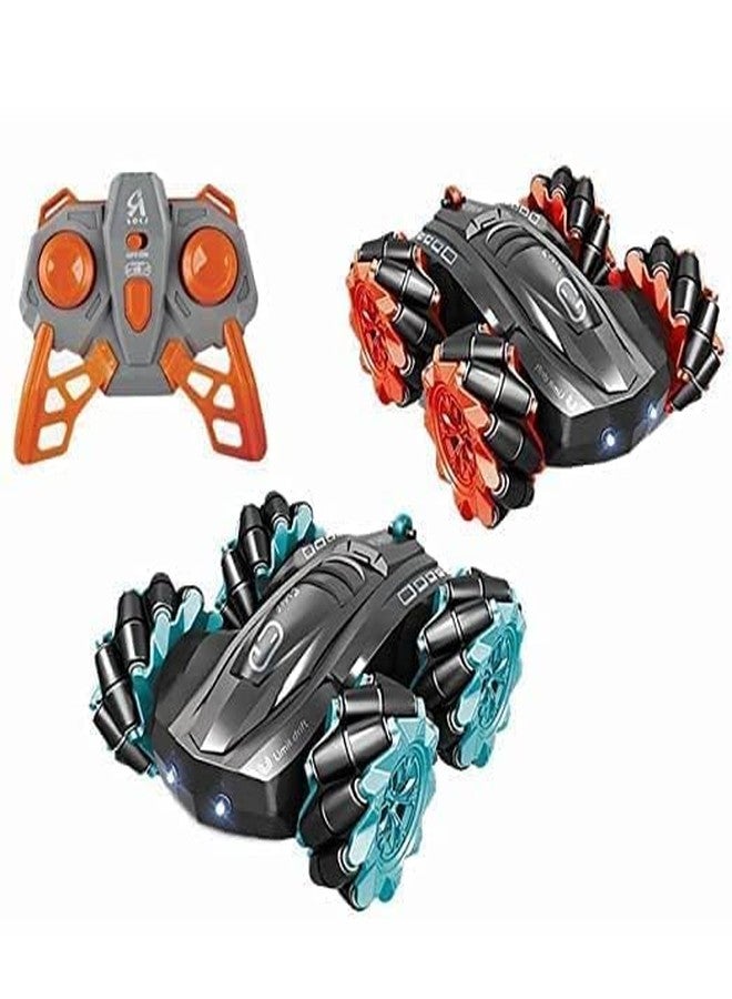 RAHU Rc Stunt Racing Mecanum Drift Car for Kids High Speed Plastic Off Road Crawler Vehicle Toy with Led Lights Best Birthday Gift... - Image 1